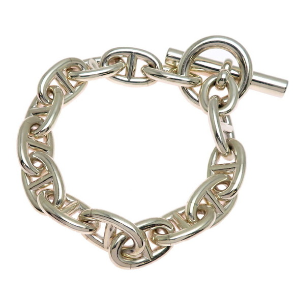 Hermes Hermès #14 Link Chaine d'Ancre TGM Women's/Men's Bracelet in Silver 925 - Picture 1 of 4